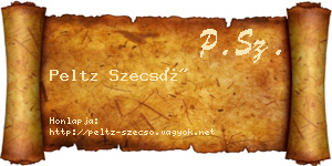Peltz Szecső névjegykártya